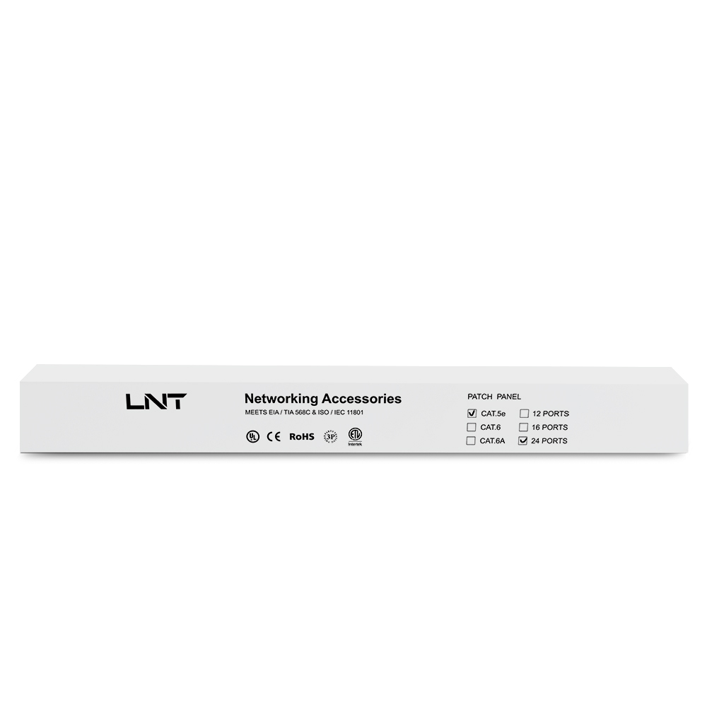 LINET PATCH PANEL CAT5E 1U/ 24 PUERTOS/ DADOS INCLUIDOS/ NEGRO
